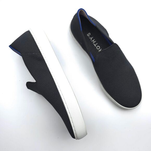 ROTHY'S Original Slip On Sneaker Black Minimal Casual Preppy Geek Chic Essential - Picture 3 of 9